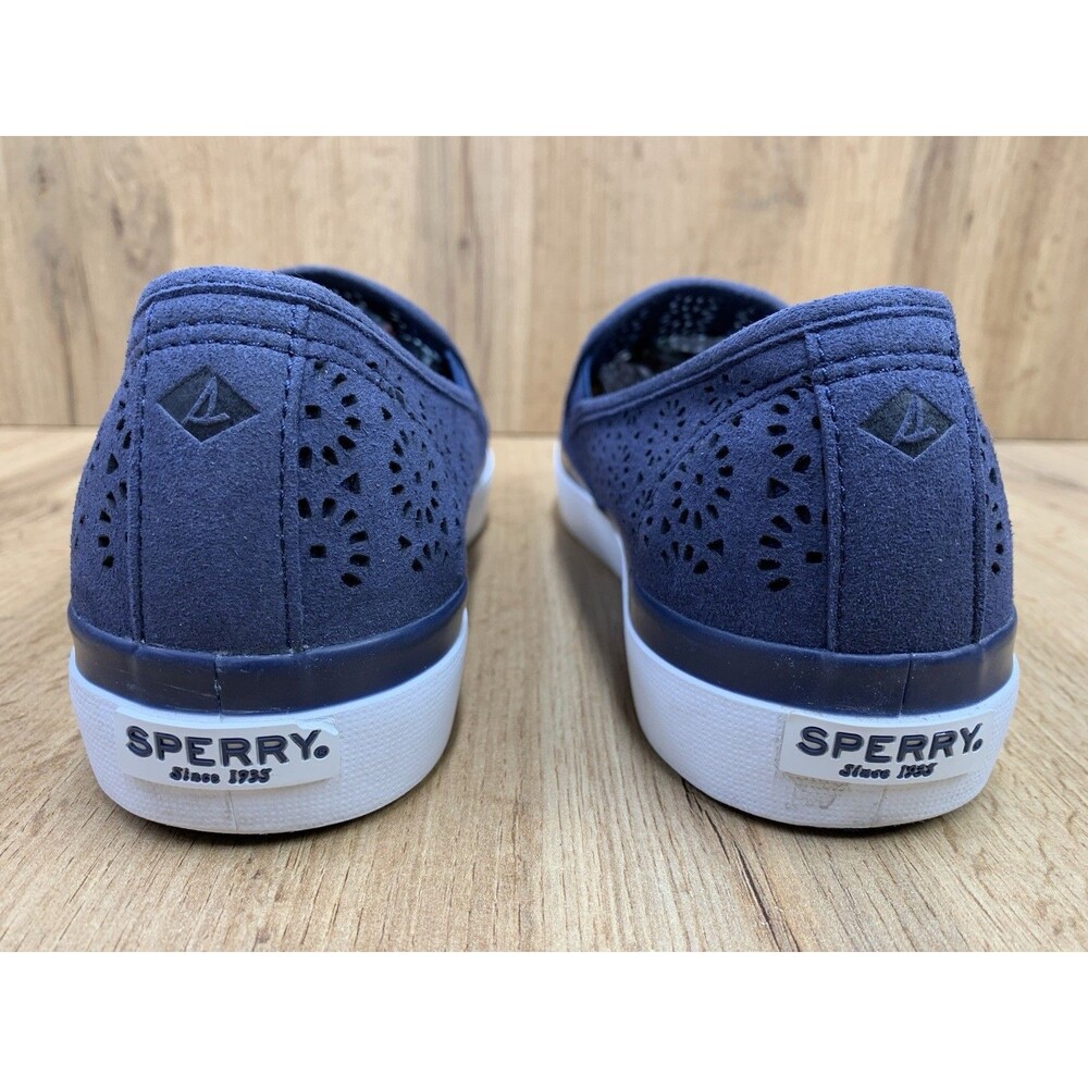 Sperry Slip On Shoes Womens 9 M  Navy Perforated Memory Foam Casual Flats - Picture 7 of 12